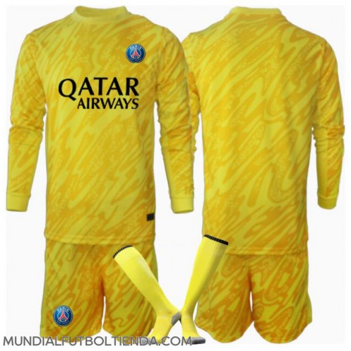 Camiseta Paris Saint-Germain Portero Tercera Equipación Replica 2024-25 para niños mangas largas (+ Pantalones cortos)